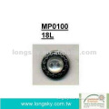 (st#MP0100/18L) 11.5mm two hole sew on polyester resin button with metal rim